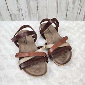 Walking Cradles Leather Pool Wrap Sandals Brown Size 7.5